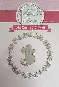 nini's things mouse & Wreath cutting stencil set fancy dies Elegant scrapbook - Picture 1 of 1
