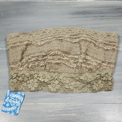 Free People Bandeau Scalloped Lace Taupe Small - Image 1 of 4