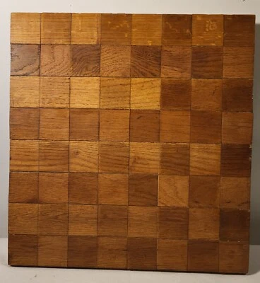 Antique Folk Art Hand Crafted Thick Game Board Checkerboard Chess Primitive  - Image 1 of 4