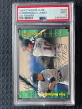 1999 Topps Stadium Club Co-Signers Alex Rodriguez/Chipper Jones PSA 9, POP 3!!!