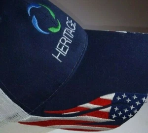Baseball Cap-Heritage-Amerikanische Flagge-weißes Mesh-One Size-verstellbar-marineblau - Bild 1 von 9