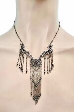 Retro Deco Inspired Fringe Dainty Elegant Necklace By Anne Koplik Made In USA