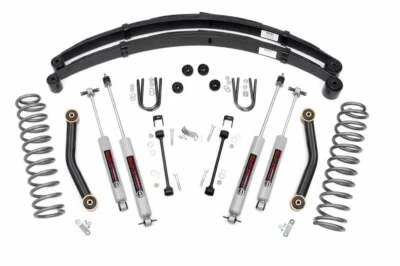 Rough Country 4.5 Inch Lift Kit Rear Springs for Jeep Cherokee XJ 2WD/4WD 84-01 - Image 1 of 4