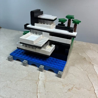 Custom Black White LEGO ARCHITECTURE Fallingwater Building Frank Lloyd Wright - Image 1 of 4