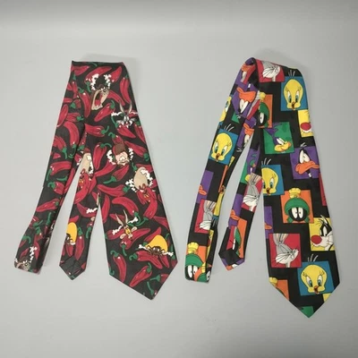Corbata de colección 1994 y 1995 Looney Tunes Mania para hombre Bugs Bunny Piolín Taz Lucas Foto 1 de 4