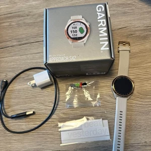 Garmin Golf Navigation GPS Approach S42 Light Sand Rose Gold Genuine Used - Picture 1 of 5