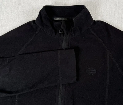 Chaqueta polar Harley-Davidson negra mediana con cremallera completa para mujer Foto 1 de 4