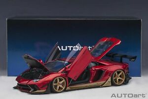 Autoart Lamborghini Aventador LB-Works Hyper Red /Gold Accents 1:18 *New Item*
