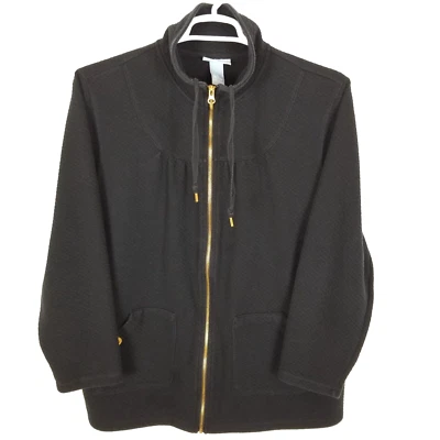 Sudadera deportiva con cremallera completa Catherines Liz & Me talla 2X negra texturizada Foto 1 de 4