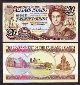 Falkland Islands 20 Pounds 2011 QEII Pick-19 Original UNC - Picture 1 of 1