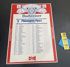 Budweiser cardboard Philadelphia Flyers 1985-1986 game schedule Poster - Picture 1 of 14