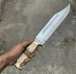 SK 18"CUSTOM HANDMADE D2 STEEL CROCODILE DUNDEE HUNTING BOWIE KNIFE - Picture 1 of 5
