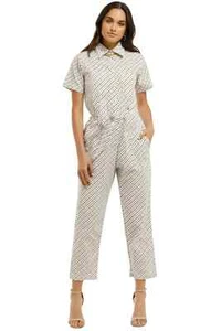 RUE STIIC Alamere Check Worksuit Jumpsuit Casual Size 6 AU preloved - Picture 1 of 3