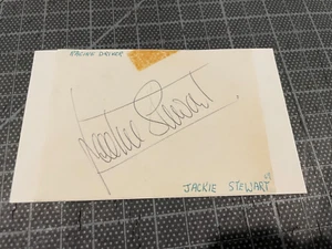 1969 JACKIE STEWART RACING CHAMPION SIGNED CUT ON INDEX CARD - Picture 1 of 2
