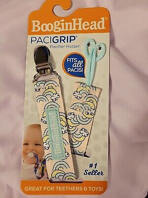 BooginHead Girl PaciGrip Baby Pacifier Toy Clip Pink Rainbow New Gift Idea 0m+ • 6.88$