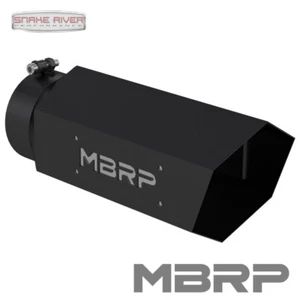 MBRP NEGRO HEXAGONAL DIÉSEL PUNTA DE ESCAPE 5" ENTRADA 6" SALIDA 16" LONGITUD ACERO LOGO - Imagen 1 de 4