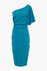 CHIARA BONI La Petite Robe £495 Romy Blue Asymmetric Scuba Dress UK 8 US 4 IT 40 - Picture 1 of 21