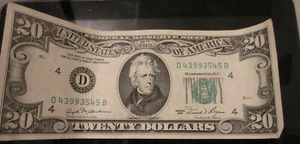 1981 twenty dollar bill many repeating numbers in serial number - Picture 1 of 2
