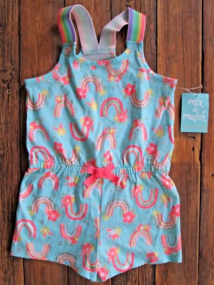 NEW Cynthia Rowley XS 4 Romper Jumpsuit Shortall Rainbow Shorts Elastic Waist - Image 1 of 4