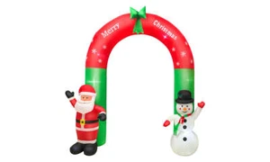 8 FT INFLABLE SALUDO SANTA CLAUS ARCHWAY - Imagen 1 de 6