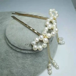 antik Stil Perlenhaarnadel Echtperle Haar Zubehör Hanfu Kopfschmuck Quaste - Bild 1 von 5