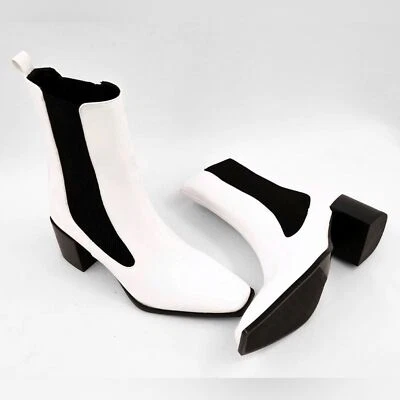 NUEVAS Botas de Tacón Retro Blancas Años 60 70 Estilo Chelsea Disco Go Zella Para Mujer Talla 6 Foto 1 de 4
