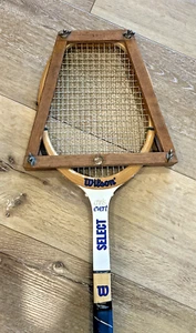 Wilson Chris Evert Select Tennis Racket W/ VTG Wooden Rawlings Head Press Cover - Picture 1 of 8