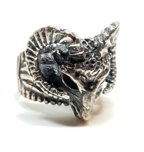 925 Sterling Silver Vintage Aries Zodiac Sign Ring Size 6 Signed Davian - Picture 1 of 15