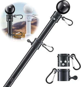 Flag Poles For Outside House Outdoor Hardware Kit Tangle Free Rings 3x5 Flags - Picture 1 of 12