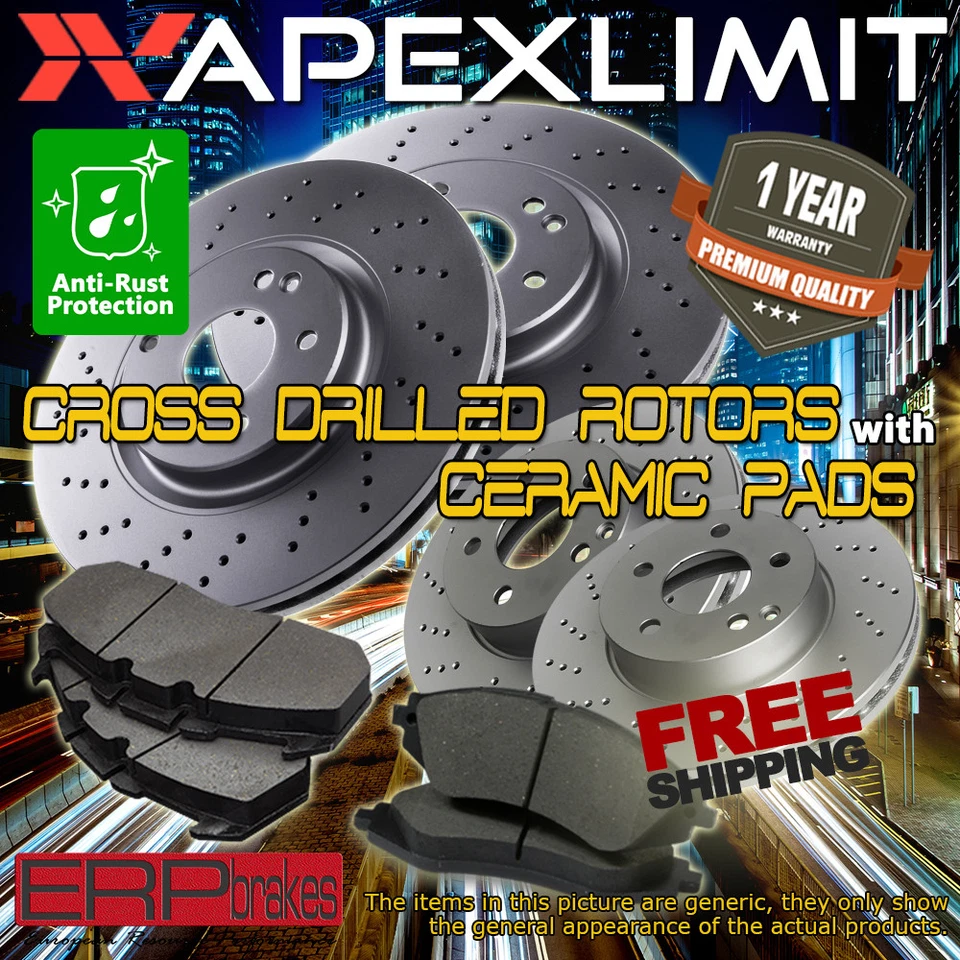 Front and Rear Cross Drilled Rotors and Ceramic Pads for 2009-2011 Kia Borrego - Image 1 of 1