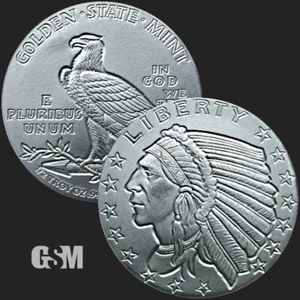 1/2 oz. Incuse Indian 1/2 oz .999 Fine Silver Fractional Round BU - IN STOCK!! - Picture 1 of 3