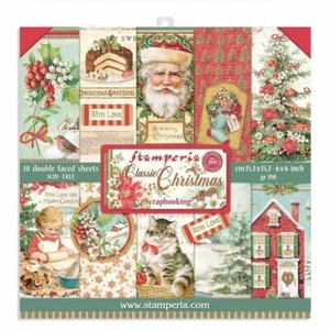 Stamperia 6" x 6" Papier Blätter Classic Weihnachten - Bild 1 von 1
