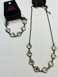 Paparazzi Jewelry Set Necklace Earrings Bracelet Brass, Rock, Grunge, Metal - Picture 1 of 21