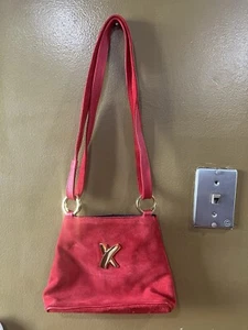 Paloma Picasso Red Suede Shoulder/Crossbody Bag Purse - Picture 1 of 10
