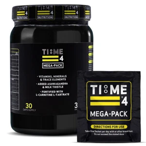 Time 4 Mega Pack Vitamins Minerals Liver Support Nootropic Omega 3 - 30 Sachets - Picture 1 of 11