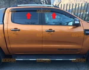 Ford Ranger Deflettori Antiturbo Antivento Set 4 Neri T6 T7 T8 2012-2023 - Imagen 1 de 7