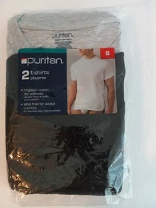 PURITAN T-SHIRTS, PACK OF TWO BRAND NEW, SMALL MEN SIZE 34-36.LABEL FREE COTTON. - Picture 1 of 2