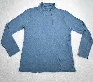 Toad & Co Women's Top Shirt Swifty 1/4 Zip Pullover Blue Tencel Size XL - Picture 1 of 9