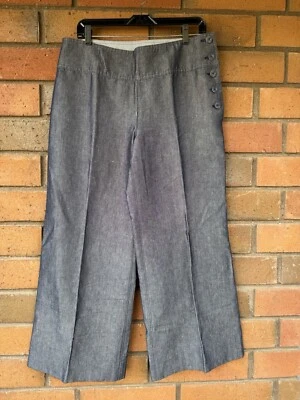 Anthropologie Cartonnier Wide Leg Sailor Pants Linen Blend Trousers | Size 12 - Image 1 of 4