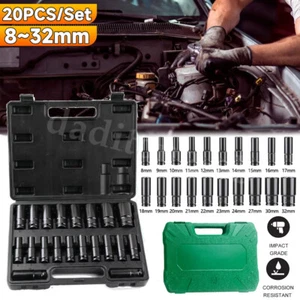 1/2" Drive Deep Impact Socket Set CR-V Steel Metric Sockets Long 20PCS 8-32MM AU - Picture 1 of 14