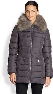 Add Down Raccon Fur Trimmed Hood Down Puffer Coat size XS-S - Picture 1 of 9