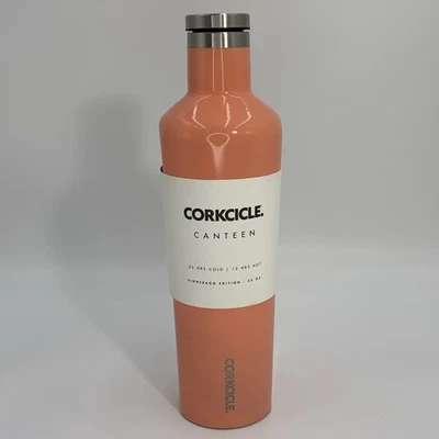Botella de agua para cantimplora Corkcle coral triple aislamiento sin fugas tapa de rosca 25 OZ Foto 1 de 4