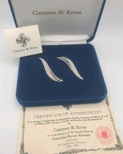 Camrose Kross Brooch Signed JBK Rhinestone Pins Set Silver Tone - Picture 1 of 6
