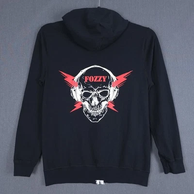 Fozzy Chris Jericho Mens Medium Black Skull Headphones Full Zip Hoodie - Image 1 of 4