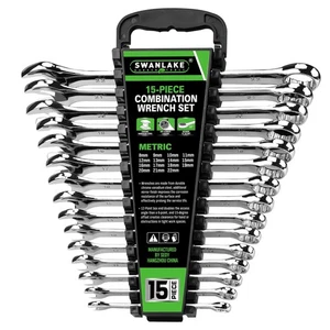 15-Piece Metric Wrench Sets, Open End Long Combination Wrench Set Metric 8-22... - Picture 1 of 9