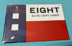 Letrero de lata de metal de cerveza Eight Elite Lager Troy Aikman Dallas Cowboys 18”x12” sellado - Imagen 1 de 2