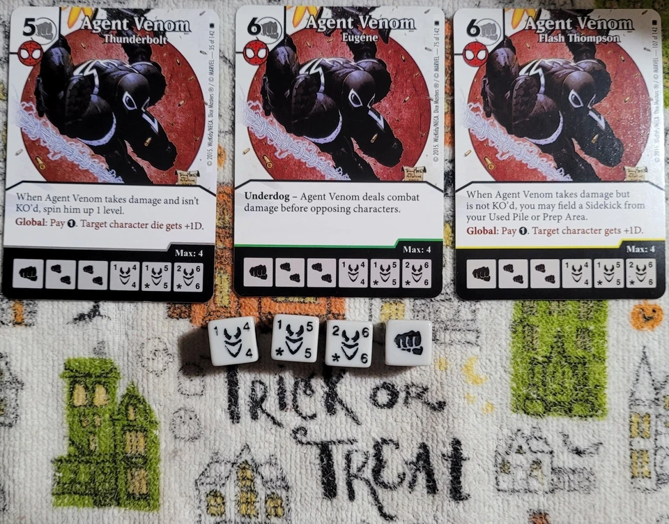 Набор Wizkids Marvel Dice Masters Amazing Spider-Man Agent Venom CUR с 4 костями - Изображение 1 из 1