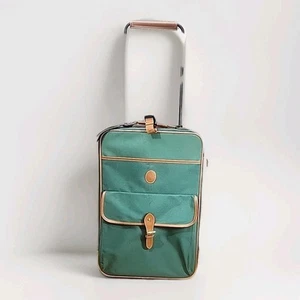 Polo Ralph Lauren Luggage Vintage Rolling Travel Bag Suitcase Green 22"x13.5"×6" - Picture 1 of 12