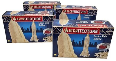 Lot of 4x Matchitecture #6647 Empire State Building Wood Model Kit BJ Bojeux - Image 1 of 4