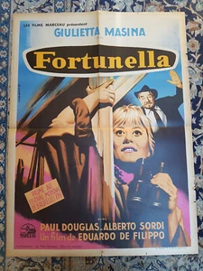 Affiche LITHO 1958 FORTUNELLA 60x80 FELLINI Giulietta MASINA /Illust. MASCII - Bild 1 von 1